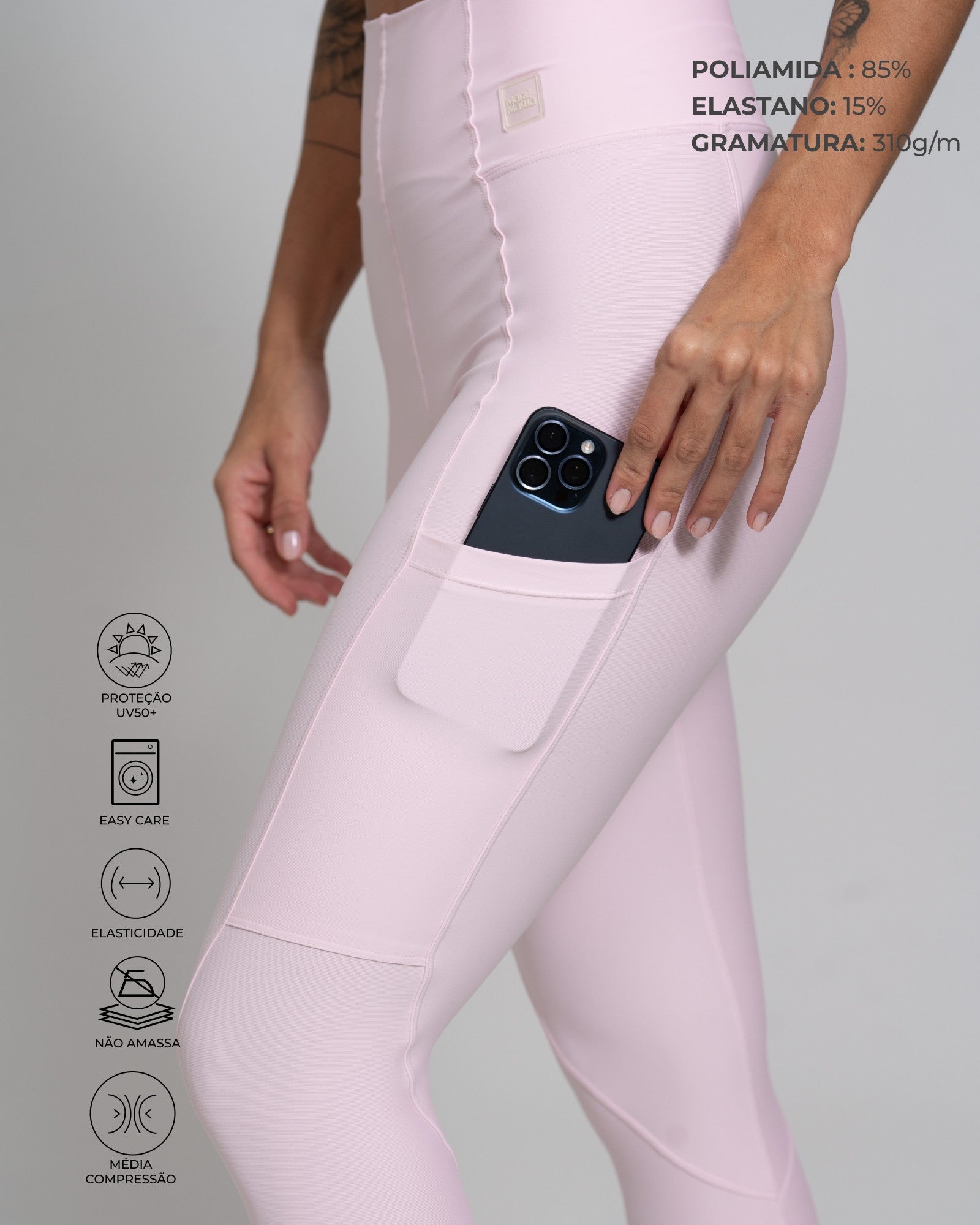 Calça Legging Fitness Compressão Classic Rosa Blush