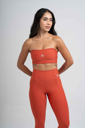 Conjunto Top e Calça Fitness Tomara Que Caia Allure Telha