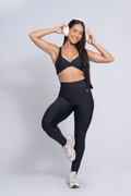 Calça Legging Fitness New Essence Preto -  Sem Costura Frontal