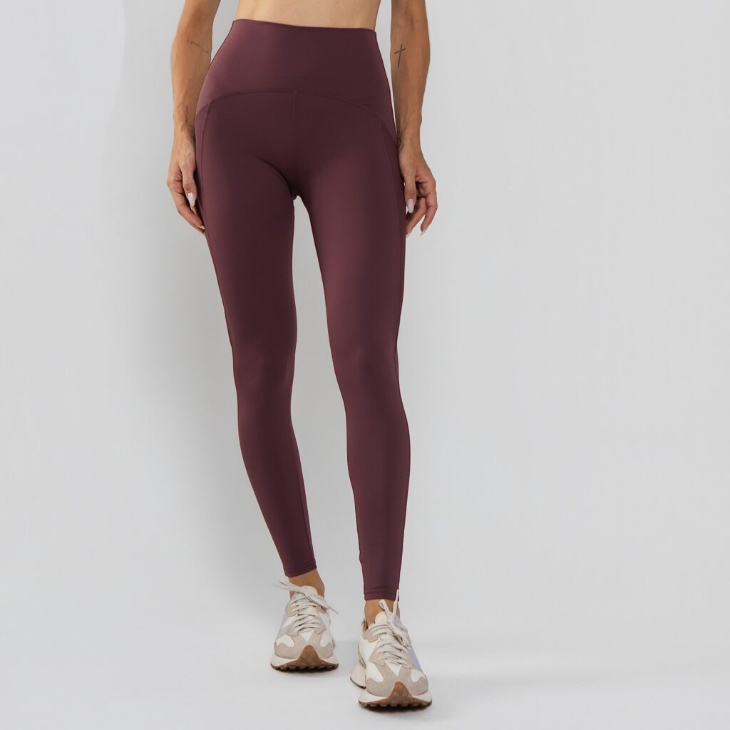 Calça Legging  Premium com Bolso e Recortes Tecido Texturizado Lilás LG2390