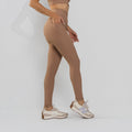 Calça Legging  Poliamida Texturizada Cós Alto Duplo Capuccino LG2392