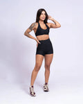 Conjunto Top e Calça Fitness Frente Única Nala Preto