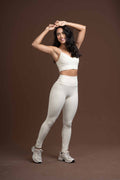 Calça Legging Fitness Compressão Confort Creme
