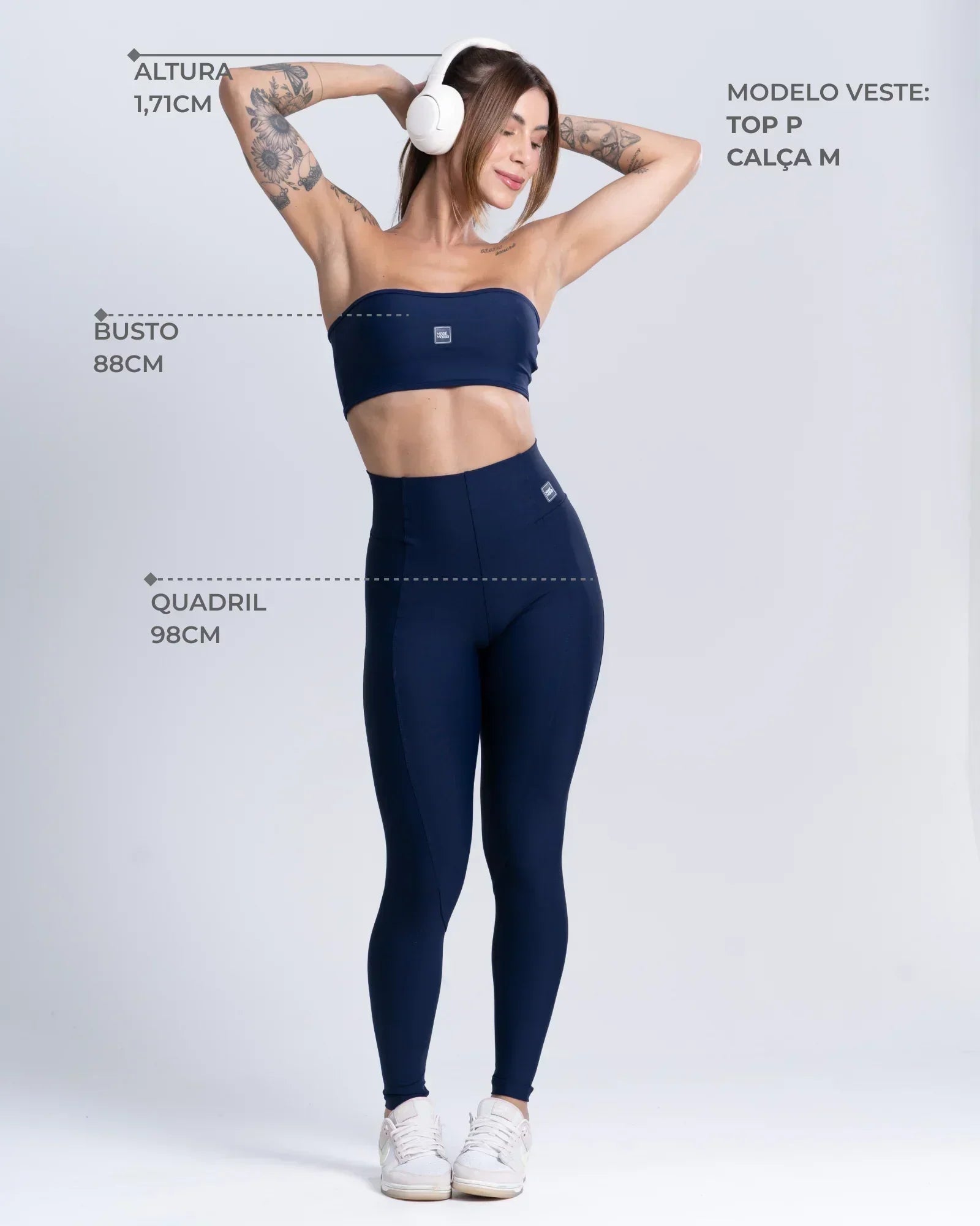 Calça Legging Classic Azul Dark sem empina bumbum