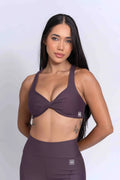 Conjunto Top e Calça Fitness Infinity Ameixa Terrosa