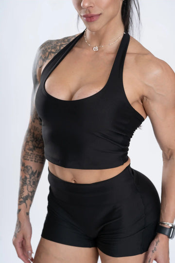 Conjunto Top e Calça Fitness Frente Única Core Super Black