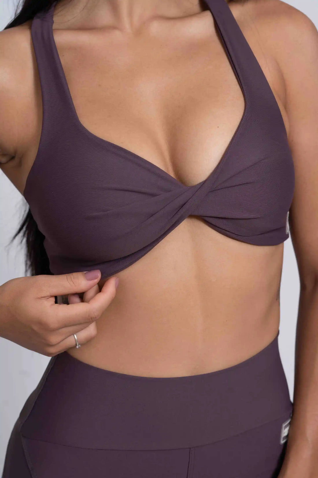 Conjunto Top e Calça Fitness Infinity Ameixa Terrosa