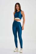 Conjunto Top e Calça Glow Para Yoga Verde Submarine