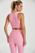Conjunto Top e Calça Canelado Compressão Adaptiv Rosa Ballerina