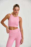 Conjunto Top e Calça Canelado Compressão Adaptiv Rosa Ballerina
