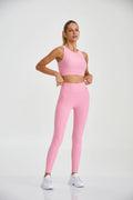 Conjunto Top e Calça Canelado Compressão Adaptiv Rosa Ballerina