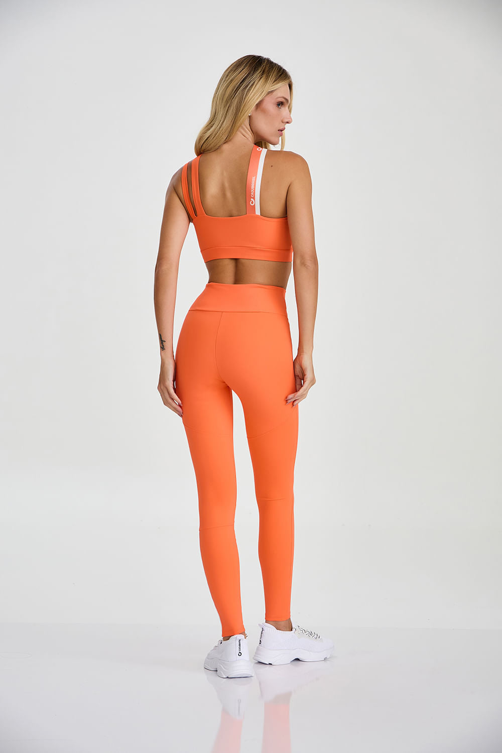 Conjunto Top e Calça Adaptiv Elástico Personalizado Laranja Flow