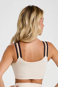 Conjunto Top e Calça Sobreposição Com Proteção Solar Off White
