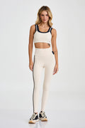 Conjunto Top e Calça Sobreposição Com Proteção Solar Off White
