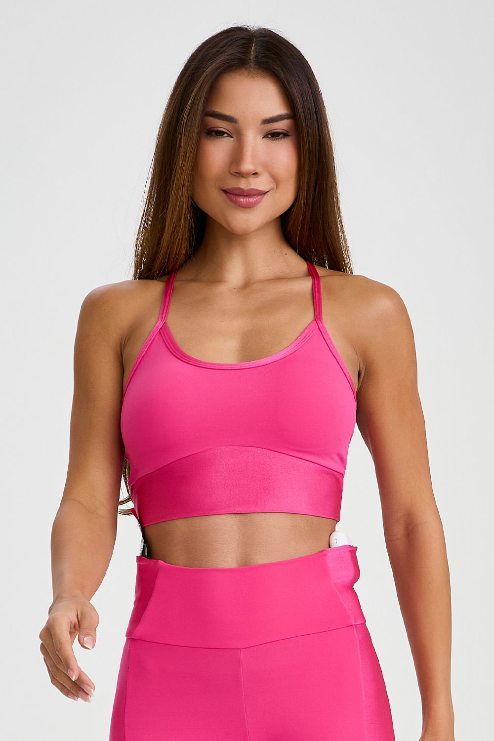 Conjunto Top e Calça Alça Fina Rosa Olinda